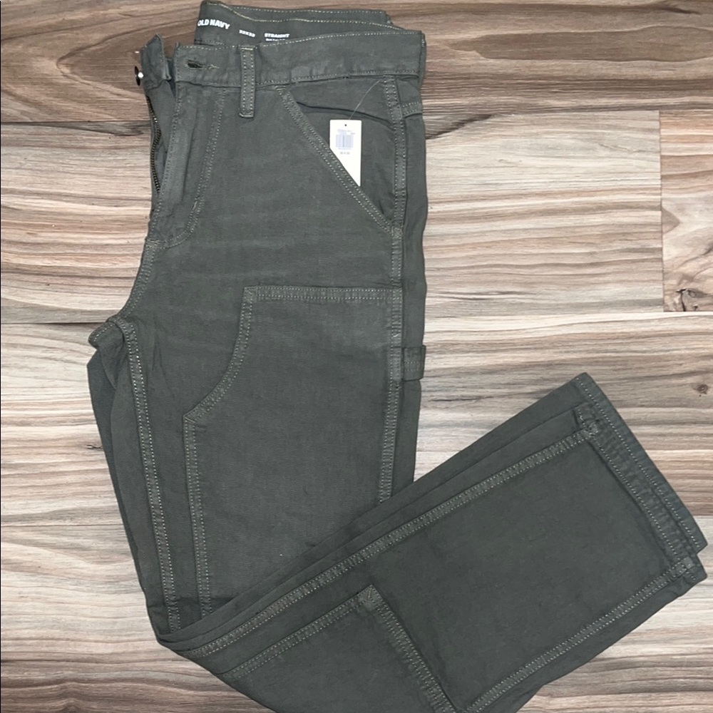 Old Navy Olive Green/Grey Carpenter Pants